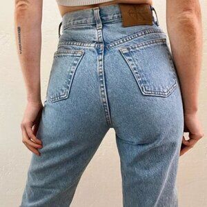 Vintage 1990's Calvin Klein Lightwash High Rise Straight Leg Mom Jeans